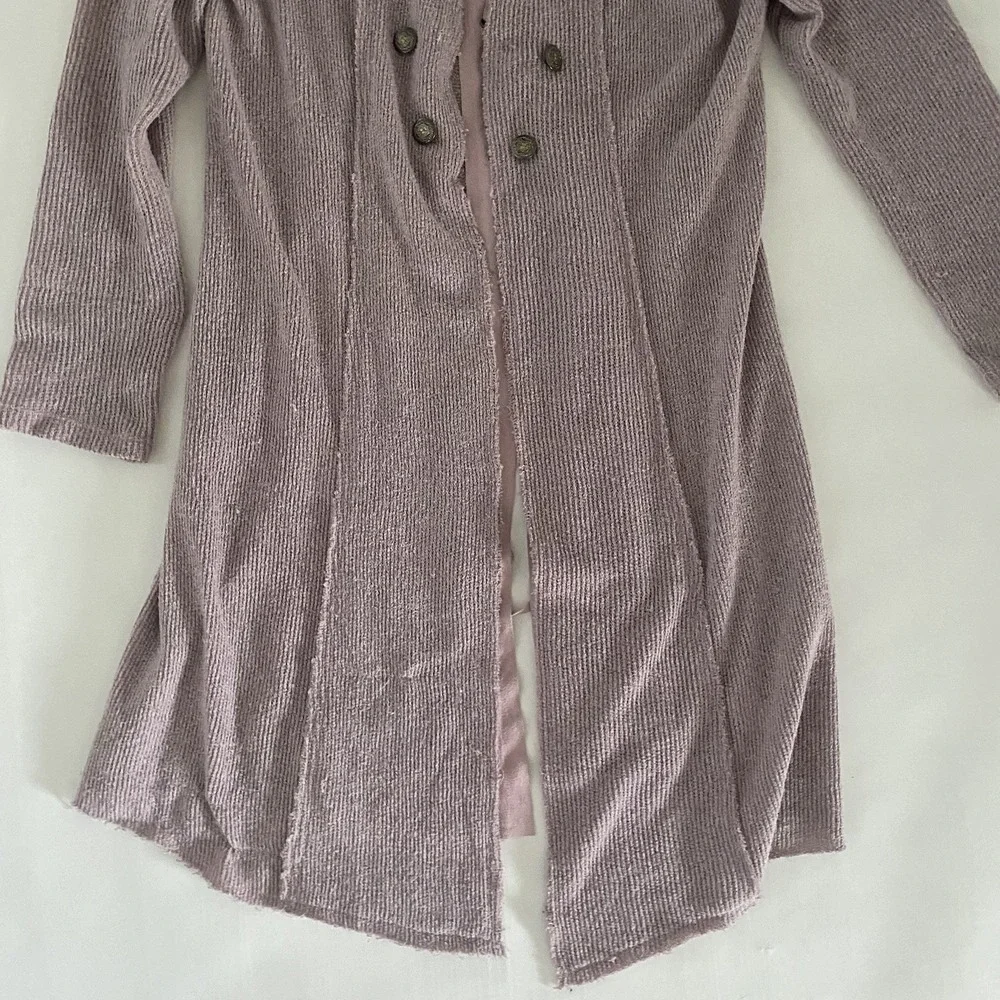 Vocal Cardigan XL Boho Hippie Duster Knit Sweater Lace‎ Open Front Western Mauve